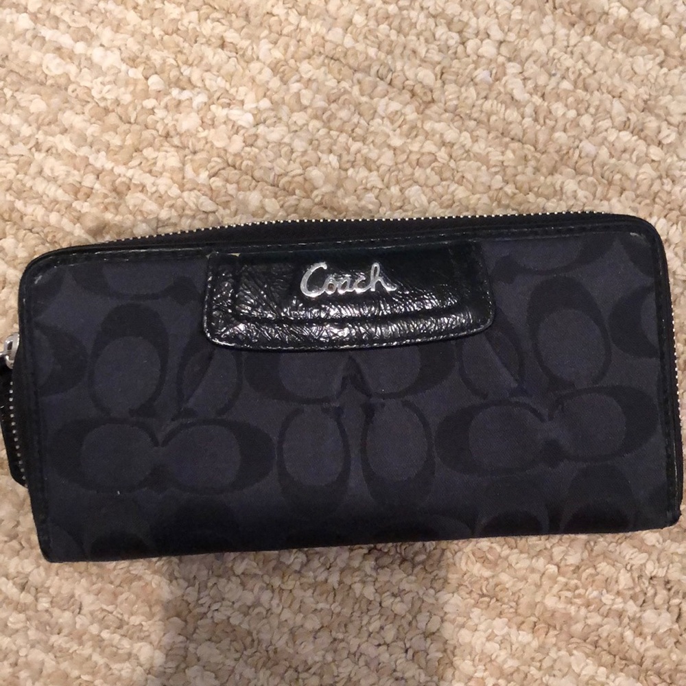 Coach black full size wallet
